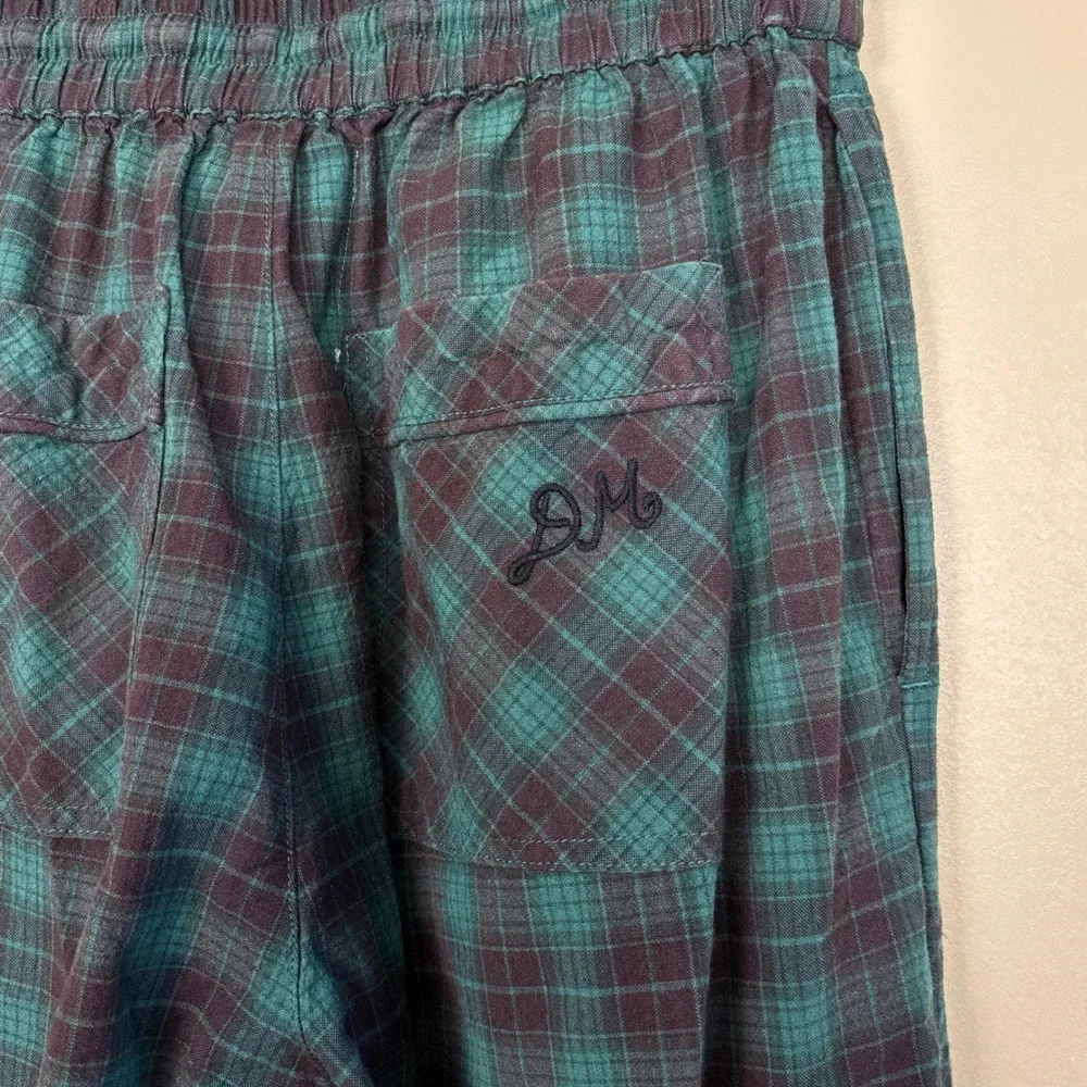 DAMSON MADDER Rafe Pants Green Check Plaid Women Size UK 6 US 2 Casual Cargo